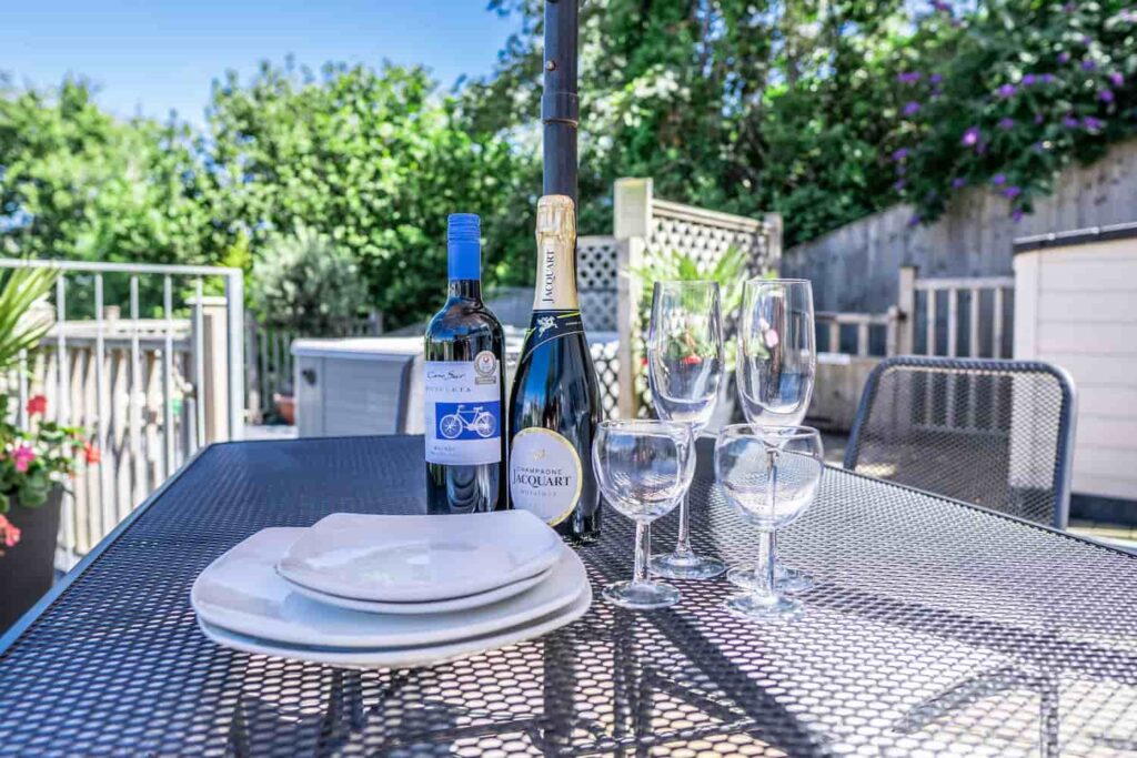 The Seascape, Patio Area, Holiday Apartments in Shanklin, Isle of Wight