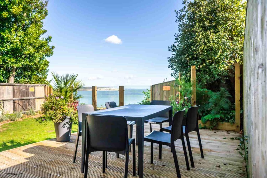 The Seascape Lower Garden Patio Area With Table, Shanklin, Isle of Wight